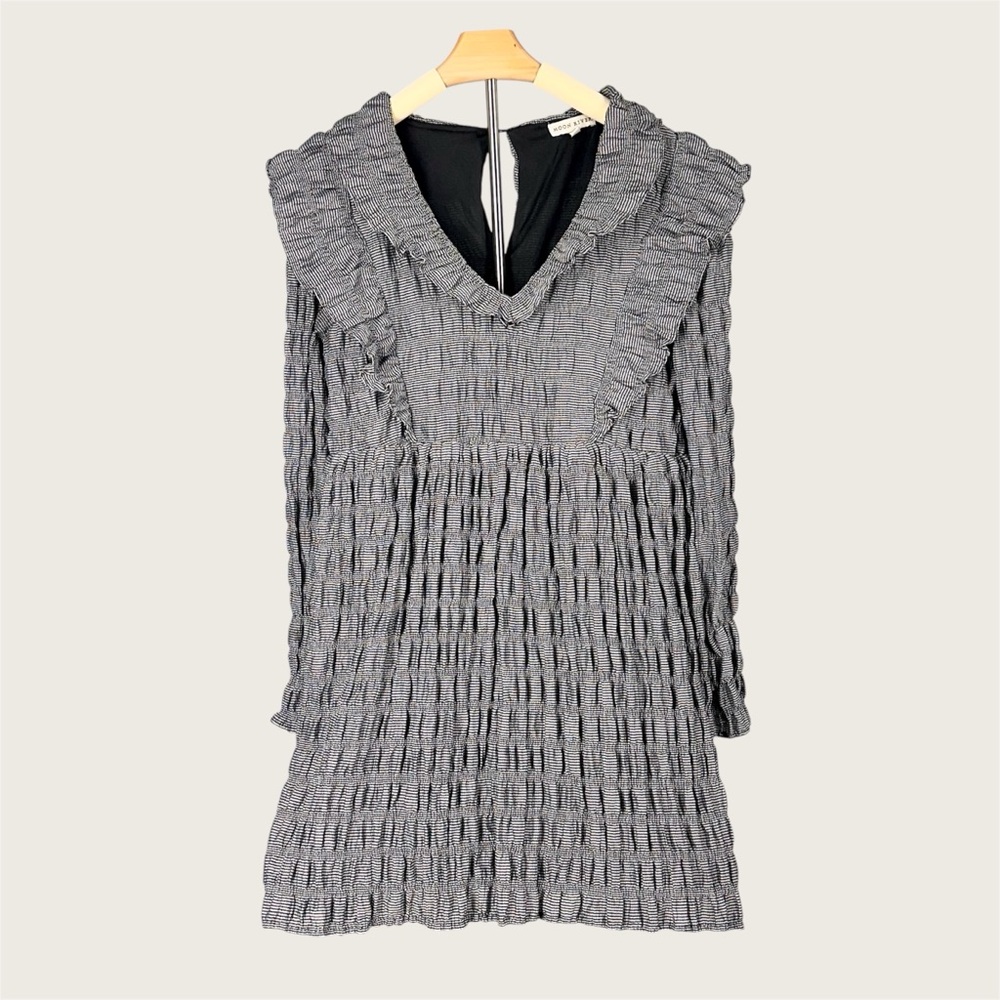 Moon River Textured Black Ruffle Dress | Women’s M | Elevated LBD